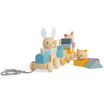 Jucarie de tras Bigjigs Toys, Animalute vesele