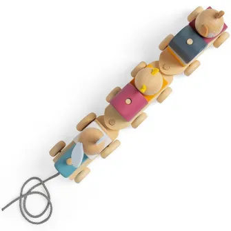 Jucarie de tras Bigjigs Toys, Animalute vesele