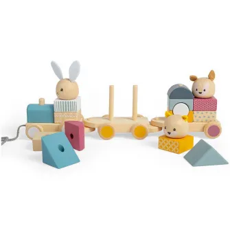 Jucarie de tras Bigjigs Toys, Animalute vesele