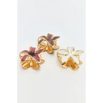 LC WAIKIKI, Set de 3 clestisori de par cu flori, Auriu, Maro