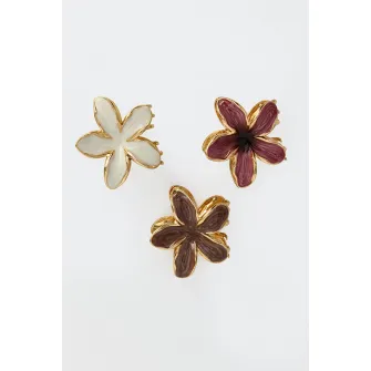 LC WAIKIKI, Set de 3 clestisori de par cu flori, Auriu, Maro