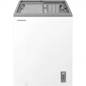 Lada frigorifica comerciala Heinner HSF-M82INVWHB, 82 l, Clasa B, Compresor Inverter, Capac din sticla, Convertibila frigider/congelator, Control electronic, Display digital, Functie super congelare, 1 cos, H 86.3cm, Alb