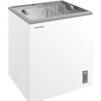 Lada frigorifica comerciala Heinner HSF-M82INVWHB, 82 l, Clasa B, Compresor Inverter, Capac din sticla, Convertibila frigider/congelator, Control electronic, Display digital, Functie super congelare, 1 cos, H 86.3cm, Alb