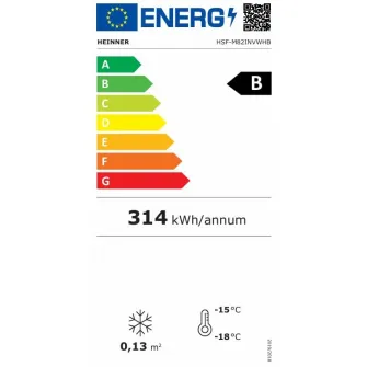 Lada frigorifica comerciala Heinner HSF-M82INVWHB, 82 l, Clasa B, Compresor Inverter, Capac din sticla, Convertibila frigider/congelator, Control electronic, Display digital, Functie super congelare, 1 cos, H 86.3cm, Alb