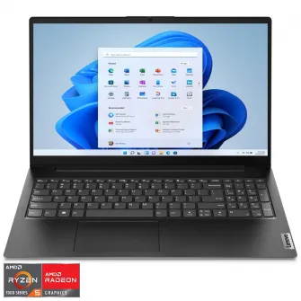 Laptop Lenovo V15 G4 AMN cu procesor AMD Ryzen™ 5 7520U pana la 4.3GHz, 15.6'' Full HD, 16GB LPDDR5 RAM, 512GB SSD, AMD Radeon™ 610M Graphics, Windows® 11 Pro, Business Black