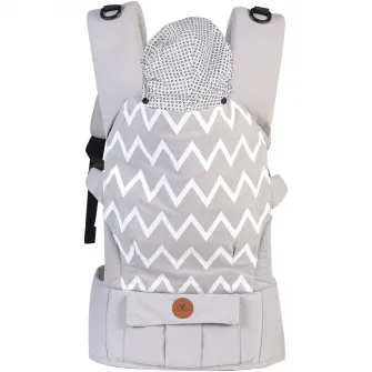 Marsupiu ergonomic bebe Explorer, Cangaroo, 3 pozitii, 3.6-15 kg, bumbac, Gri