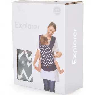 Marsupiu ergonomic bebe Explorer, Cangaroo, 3 pozitii, 3.6-15 kg, bumbac, Gri