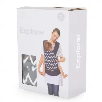 Marsupiu ergonomic bebe Explorer, Cangaroo, 3 pozitii, 3.6-15 kg, bumbac, Negru
