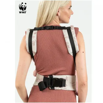 Marsupiu pentru bebelusi ISARA Quick Full Buckle V2 Wildlife Sandy