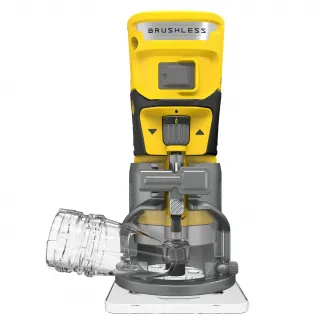Masina de frezat (router) pe acumulator Stanley FatMax SFMCW400B, 18V V20, brushless, 8 mm, turatie variabila 16000 - 30000 RPM, sistem de control precis, schimbare usoara a frezei, sistem conectare aspirator, nu include incarcator/acumulator