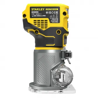 Masina de frezat (router) pe acumulator Stanley FatMax SFMCW400B, 18V V20, brushless, 8 mm, turatie variabila 16000 - 30000 RPM, sistem de control precis, schimbare usoara a frezei, sistem conectare aspirator, nu include incarcator/acumulator