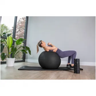 Minge fitness VirtuFit Anti-Burst Pro, Gri, 65cm, Cu pompa, Material rezistent
