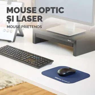Mouse pad cu protectie antibateriana, Microban, albastru inchis