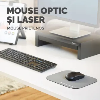 Mouse pad cu protectie antibateriana, Microban, gri