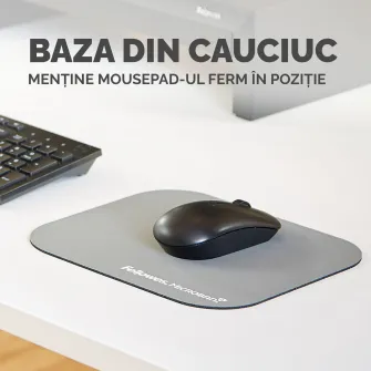 Mouse pad cu protectie antibateriana, Microban, gri