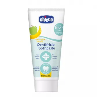 Pasta de dinti fara fluor pentru bebelusi Chicco, cu aroma de mar si banana, 50ml, 6-24 luni