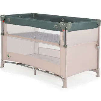 Patut pliant bebe Next Level, Moni, cu laterala culisanta, 120x60 cm, Verde