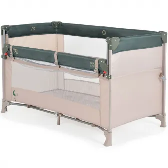Patut pliant bebe Next Level, Moni, cu laterala culisanta, 120x60 cm, Verde