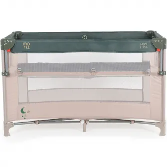 Patut pliant bebe Next Level, Moni, cu laterala culisanta, 120x60 cm, Verde