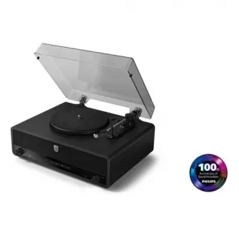 Pick-up stereo Philips TAV3000B/10, Bluetooth 5.4, Auracast, retro style, Negru