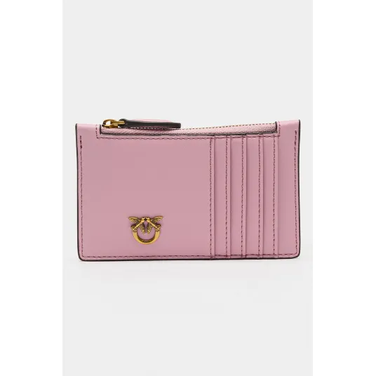 Pinko, Portcart de piele Airone, Roz pastel