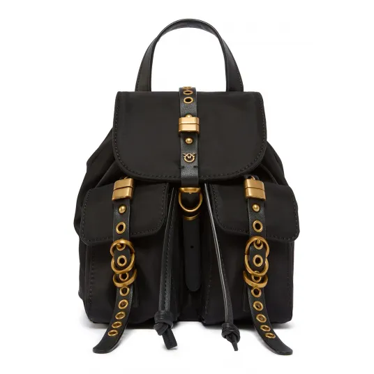 Pinko, Rucsac cu buzunare cu clapa, Negru