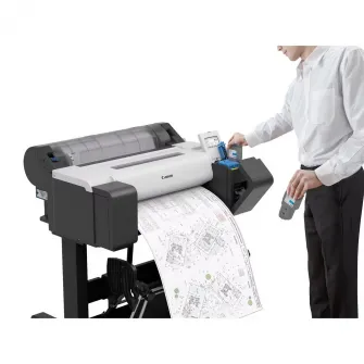 Plotter Canon imagePROGRAF TM-255, HDD 500GB, 5 culori, 24”, Apple AirPrint, Negru/Alb