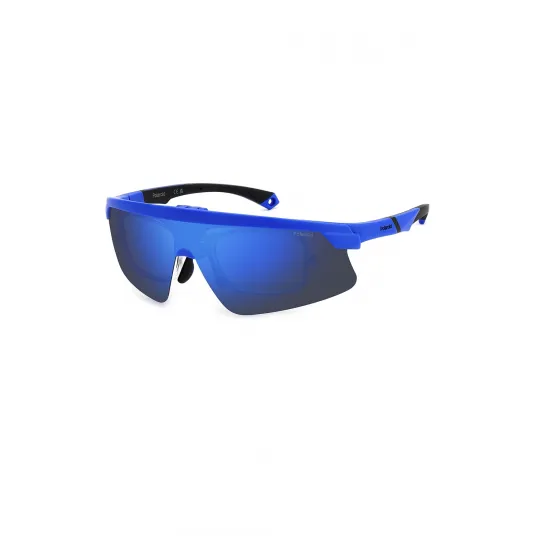 Polaroid, Ochelari de soare wrap cu lentile polarizate, Negru, Albastru royal, 99-01-135