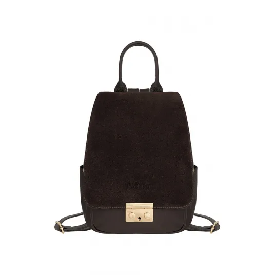 RY?KO, Rucsac de piele cu aspect texturat, Maro inchis