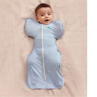 Sac de dormit pentru infasat bebelusi Love to Dream Swaddle Up, Mist Blue, S, 3.5-6kg, 1 TOG