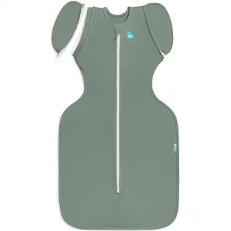 Sac de dormit pentru tranzitie Love to Dream Swaddle Up, Olive, M, 6-8.5kg, 1 TOG