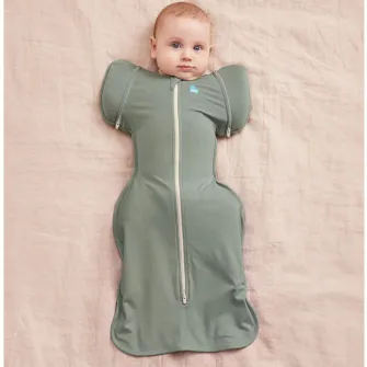 Sac de dormit pentru tranzitie Love to Dream Swaddle Up, Olive, M, 6-8.5kg, 1 TOG