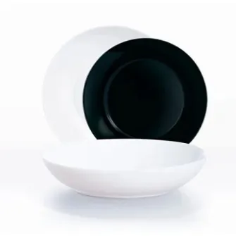 Serviciu de masa Luminarc Apy 223, 18 piese, 6 persoane, Alb/Negru