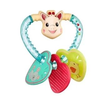 Set cadou Vulli Sophie-sticat - Girafa Sophie si jucarie zornaitoare cu inimioare