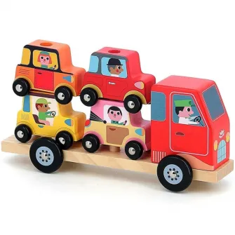 Set stivuibil din lemn Vilac, Camionul cu masinute