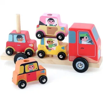 Set stivuibil din lemn Vilac, Camionul cu masinute