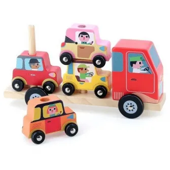 Set stivuibil din lemn Vilac, Camionul cu masinute