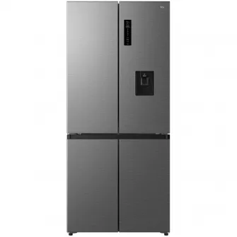 Side by Side Cross Door TCL RC518CXD0, 518 l, FREE BUILT-IN, Total No Frost, Display Touch, Metal Cooling, T-Fresh, Multi Air-Flow, Pure Air, Zona Convertibila (-20/0/5 °C), AI Radar, Dozator de Apa, Clasa D, H 190 cm, Galaxy Inox
