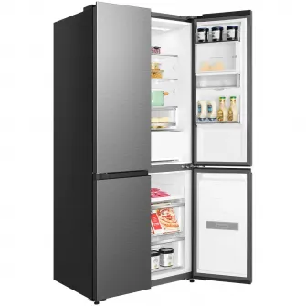 Side by Side Cross Door TCL RC518CXD0, 518 l, FREE BUILT-IN, Total No Frost, Display Touch, Metal Cooling, T-Fresh, Multi Air-Flow, Pure Air, Zona Convertibila (-20/0/5 °C), AI Radar, Dozator de Apa, Clasa D, H 190 cm, Galaxy Inox