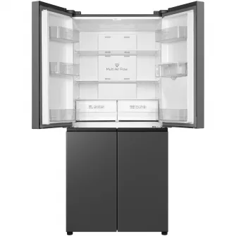 Side by Side TCL Croos Door RP466CSE1, 466 L, Total No Frost, Dozator de apa, Power Cool, Power Freeze, Compresor Inverter, AAT - Automatic Anion-releasing Technology, Touch Control Digital Display, Multi Air-Flow, 4 usi, Clasa E, Gri Quartz