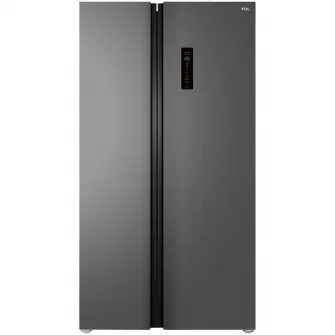Side by Side TCL RP505SSE2, 505 l, Total No Frost, Compresor Inverter, Touch Control Digital Display, AAT Technology, Iluminat LED, Sertar Crisper x 2, Swing Flow, Power cool & freeze, Clasa E, H 177 cm, Gri Quartz
