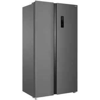 Side by Side TCL RP505SSE2, 505 l, Total No Frost, Compresor Inverter, Touch Control Digital Display, AAT Technology, Iluminat LED, Sertar Crisper x 2, Swing Flow, Power cool & freeze, Clasa E, H 177 cm, Gri Quartz