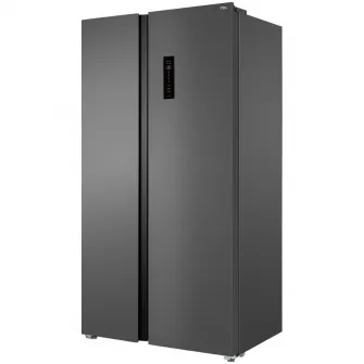 Side by Side TCL RP505SSE2, 505 l, Total No Frost, Compresor Inverter, Touch Control Digital Display, AAT Technology, Iluminat LED, Sertar Crisper x 2, Swing Flow, Power cool & freeze, Clasa E, H 177 cm, Gri Quartz