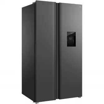 Side by Side TCL RP631SSE1, 631 L, Total No Frost, Compresor Inverter, AAT, Swing Flow, Dispenser Apa, Clasa E, Gri Quartz