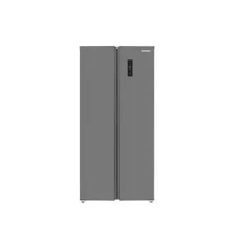 Side by side Daewoo FRN-473ESS , volum net total 473 L ,clasa E ,Total No Frost, Display pe usa, Smart control, Inverter, 833 x 670 x 1785 mm , silver