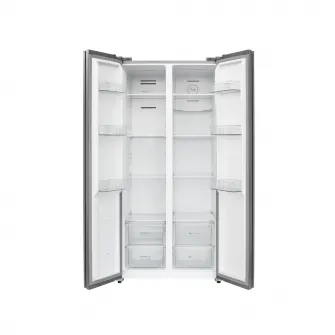 Side by side Daewoo FRN-473ESS , volum net total 473 L ,clasa E ,Total No Frost, Display pe usa, Smart control, Inverter, 833 x 670 x 1785 mm , silver