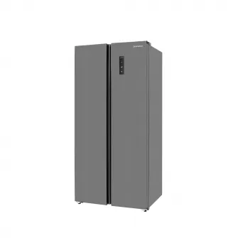 Side by side Daewoo FRN-473ESS , volum net total 473 L ,clasa E ,Total No Frost, Display pe usa, Smart control, Inverter, 833 x 670 x 1785 mm , silver