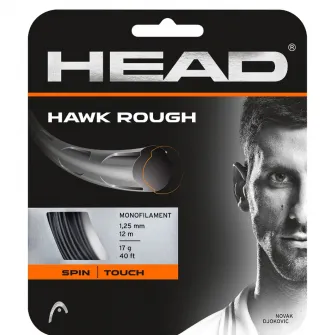 Snur tenis, HEAD, Antracit, 1.25mm/12m, Hawk Rough Monofilament texturat Crystal Core Spin maxim
