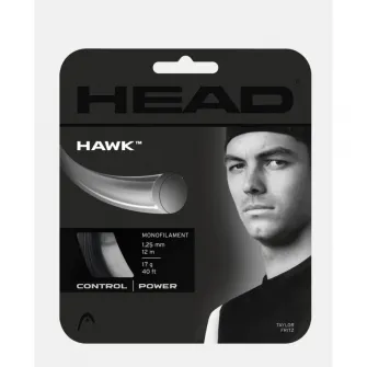 Snur tenis, HEAD, Antracit, 1.30mm/12m, Hawk Rough Monofilament texturat Crystal Core Spin maxim