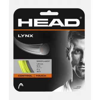 Snur tenis, HEAD, Galben, 1.20mm/12m, Lynx Monofilament Co-Poliester Control+Spin